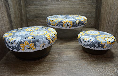 Eco-Friendly // Reusable // Bowl Covers // Set of 3 // Sun Flower