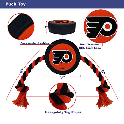 NHL Philadelphia Flyers Puck Toy for Dogs & Cats. Play Hockey with Your
