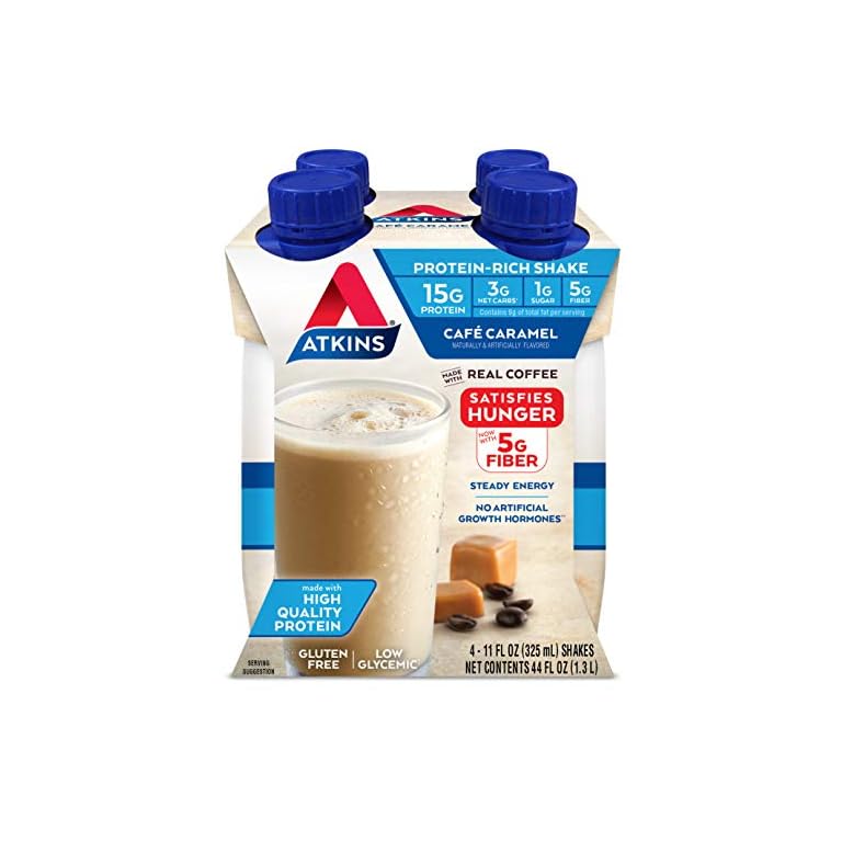 Atkins Café Caramel ProteinRich Shake. With High Protein. Keto