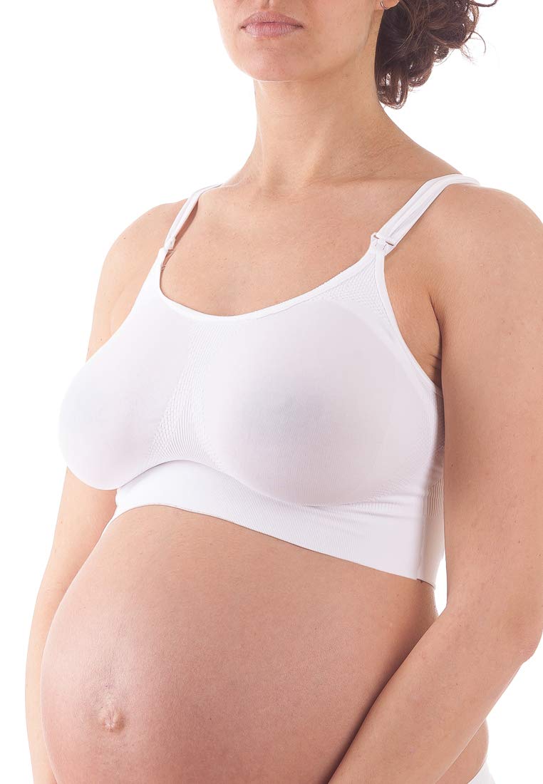 BELLISSIMA Calze e Intimo Seamless Nursing Bra with Hooks Perfect Breastfeeding Functionality Straps Comfort Soft Comfortable Stretch Fabric Art. 003 - White - M
