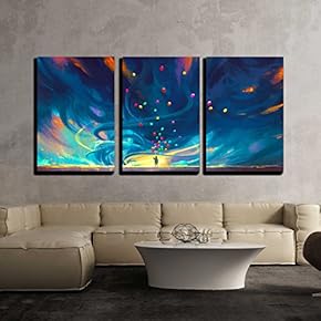 Fantasy Storm Illustration Wall Decor x3 Panels