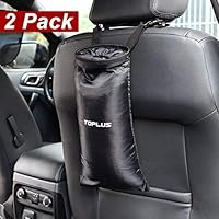 Toplus 2 PACK Car Trash Bags, Space Saving Car Garbage Can Container Washable Leakproof Eco-friendly Seatback Truck Hanging bags for Travelling, Outdoor, Home and Vehicle Use