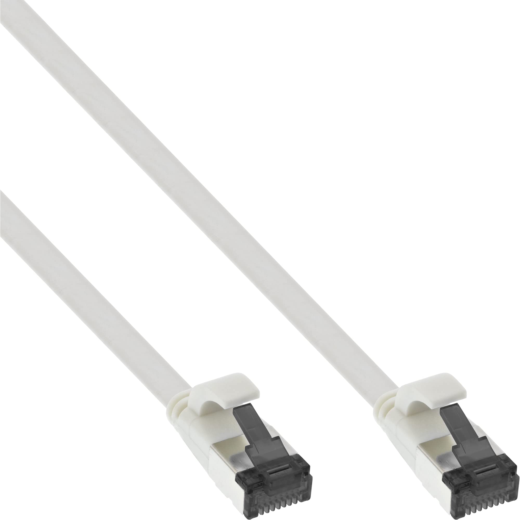 InLine® Patch Cable Flat U/FTP Cat.8.1 TPE Halogen- White 0.5 m