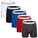 Mens Boxer Briefs Underwear Pack of 5 Men's Cotton Long Leg Boxer Briefs with Fly  Black/White/Gray/Red/Blue Medium / 33-35 Inches / 84-89 CM