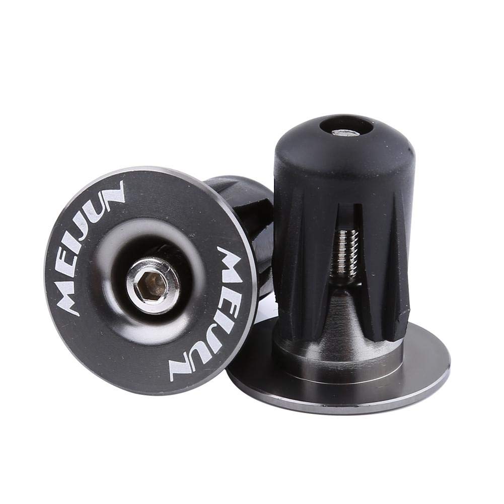 MAGT Bike Handlebar End Plugs, 2pcs Universal Aluminum Bicycle Handlebars Bar Grips End Plugs Road Bicycle Handlebars Caps Bike Accessory for Road Mountain Bike MTB (Titanium)