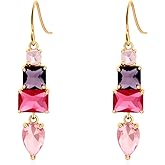 Colorful Cubic Zirconia Dangle Earrings for Women Multicolor Crystal Earrings Rainbow Cz Dangling for Christmas Thanksgiving Day