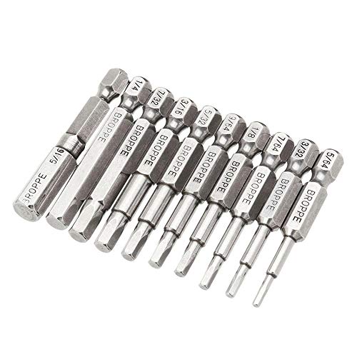 Shuohu 10Pcs 50mm 1/4" Hex Wrench Head Allen Bit Drill Quick Release Impact Driver