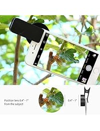 AUKEY Ora lente para cámara de iPhone, 0,45 x 120° gran angular + 15 x macro, enganchable, lente de iPhone para iPhone 7, 6S, 6 Plus, 5S, Samsung, otros smartphones Android