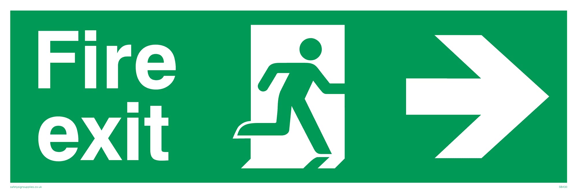 Pack of five - Fire Exit â€“ Right Sign - 300x100mm - L31