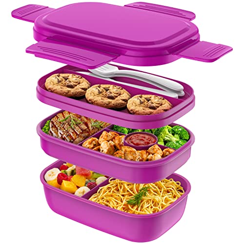 Bento Box Adult Lunch Box,3 Stackable Bento Lunch