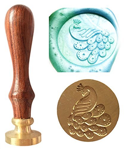MDLG Vintage Peacock Crown Custom Picture Wedding Invitation Wax Seal Sealing Stamp Handle Set