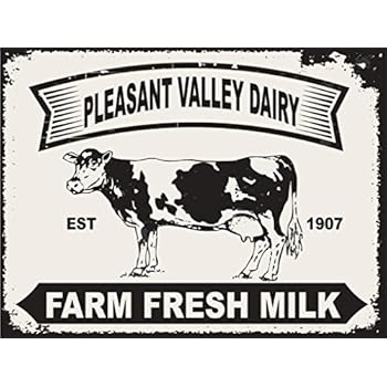 Download Amazon.com: Pleasant Valley Dairy Farm Fresh Milk Metal ...