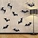 Pawliss Halloween Decorations Outdoor: 10Pcs Hanging Bats Stickers Wall Decals Window Sticker, Large 3D Bats with glitter Removable Halloween Yard Front Door Porch Decoration Party Gothic Decor Indoor