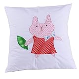 LoveTree Embroidered Cotton Canvas Decorative Throw Pillow Cover Cushion Case Pillow Case 18