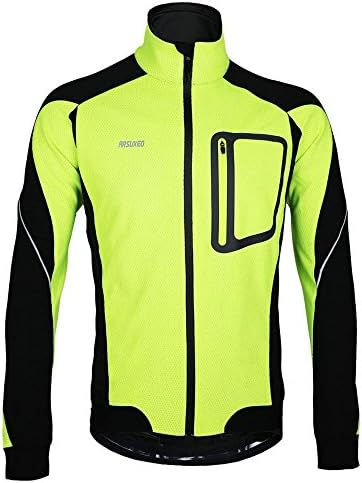 Full Zip Jacket Men for Cold Weather Waterproof Cycling Running Wind Coat Outfit Breathable Windproof UPS05 Yellow L