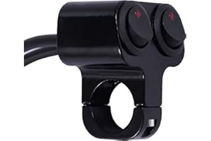 Stylemafia Waterproof Motorcycle ATV 7/8″ Light Bar Switch，Handlebar Double Control Kill Button Switch，Headlight Spotlights Hazard Brake Fog Light ON Off Switches 12v 16A (Black)