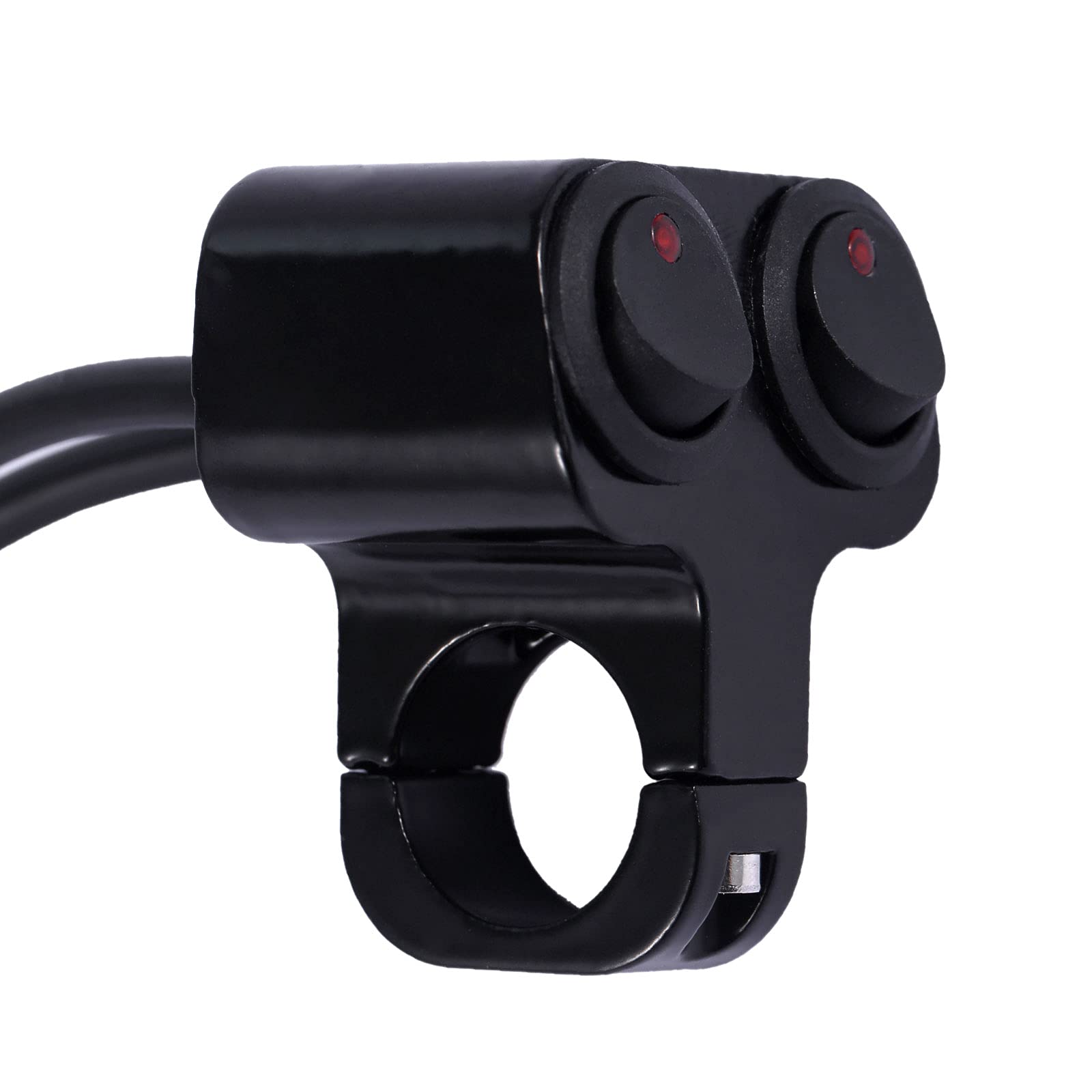 Photo 1 of Stylemafia Waterproof Motorcycle ATV 7/8? Light Bar Switch?Handlebar Double Control Kill Button Switch?Headlight Spotlights Hazard Brake Fog Light ON Off Switches 12v 16A (Black)