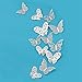 pinkblume Silver Butterfly Decorations 3D Butterfies Stickers Wall Decor DIY Home Decorations Removable Wall Decals Murals for Home Living Room Babys Kids Bedroom Showcase Nursery Art Decor (36PCS)