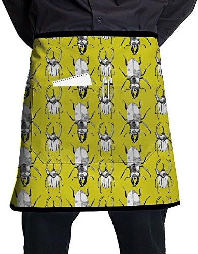 Yello Beatle Insect Ornithology Classic Apron For Men &amp; Women Cooking Baking Gardening Restaurant Bistro Craft Garden Apron With Pocket