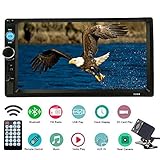 Joycar 7inch Double Din Bluetooth LCD Receiver, Touch Screen FM Radio,Car Stereo USB SD Aux input MP5 Player with Rear View Camera