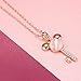 Necklace,Rose Gold Plated Mouse Cat Eye Stone Key Pendant for Women,Alberoo Cute Animal Jewelry for Women,Girls,20'' Inch Extender