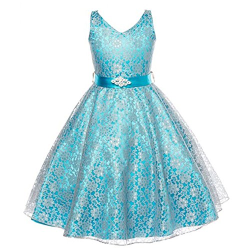 H.S.D Lace V Neck Girls Dress Performance Costume