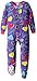Komar Kids Girls' Big Footed Blanket Sleeper, Purple Hearts, Medium
