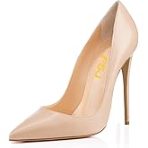 FSJ Women Formal Pointed Toe Pumps High Heel Sexy Stilettos Slip On Office Cute Evening Dress Shoes Size 4-15 US