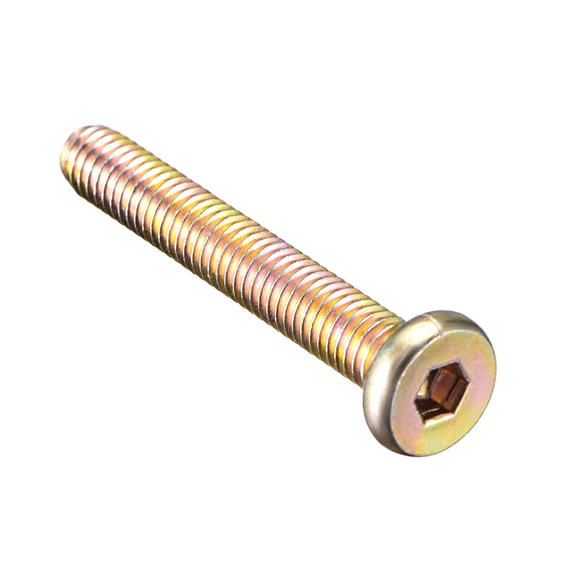 sourcing map M6x40mm Furniture Bolt Hex Socket Drive Round Head Screw Zinc Plated 20pcs — image 1