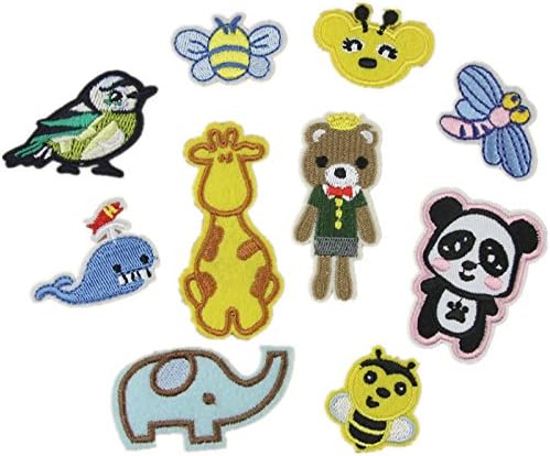 20PCS Iron On Patches Lot Embroidered Cartoon Animal Patch Applique Fabric for Clothes Sewing Craft