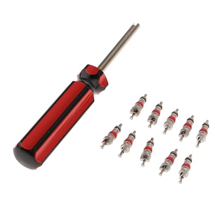 Miss and Mams 10Pcs Tyre Valve Core with Remover Tool for Car Bike Motorcycle Wheel