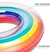 XFunino Pool Floats for Adults Pool Inflatables Large Size Swimming Ring 47'' Colorful Rainbow Thick Pool Rafts and Floats for Adults