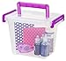 IRIS USA 2.3 Quart Modular Latching Box-Purple Handle, Clear, 1 Pack