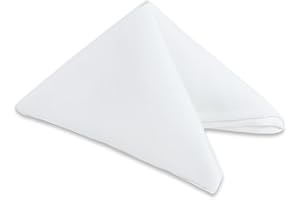 Sparkles Make It Special 50 pcs 17"x17" inch Polyester Cloth Napkin - White - Wedding Linen Restaurant Dinner Wedding Banquet Party - 19 Colors Available