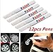 Nicebee 12pcs White Waterproof Permanent Car Tyre Tire Tread Paint Marker Pen Tire Pen