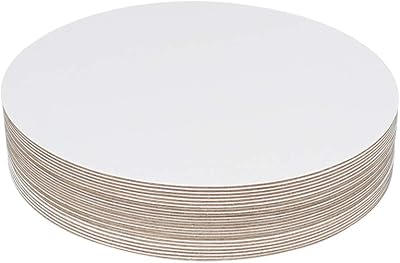 YBCPACK 24 Pcs 10 Inch Cake Boards White Cardboard Round Base
