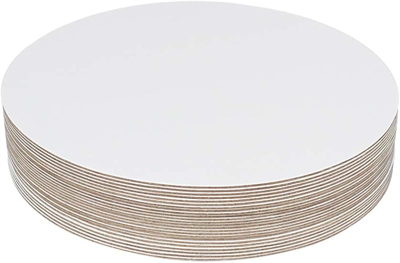 YBCPACK 24 Pcs 10 Inch Cake Boards White Cardboard Round Base