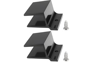 SG Store 2pcs Sliding Shower Door Bottom Guide with Srews M6209 for 1/2" Wide Shower Door 31.49x23.87x12.7mm Black