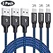 Micro USB Cable 3ft, Znines 3Pack 3FT Nylon Braided High Speed Micro USB Charging and Sync Cables Android Charger Cord for Samsung Galaxy S7 Edge/S6/S5/S4,Note 5/4/3,HTC,LG,Tablet and More(Blue) primary