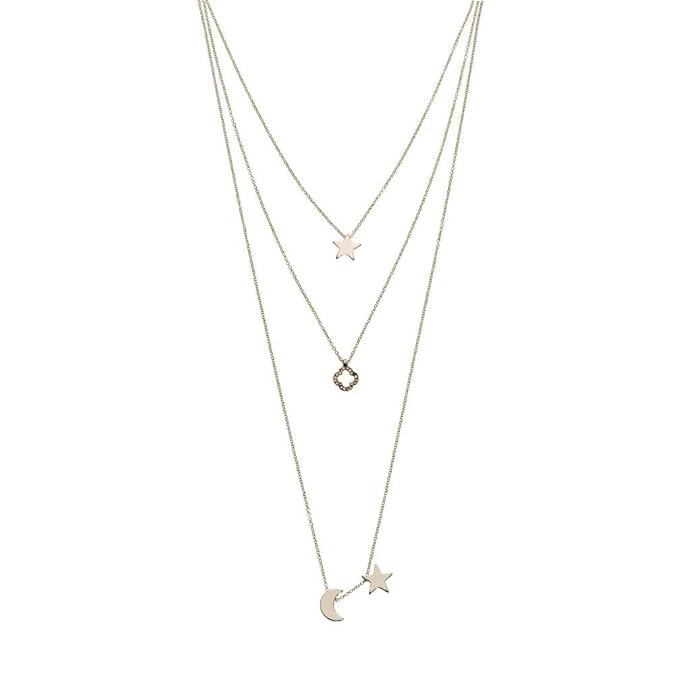 Lizas Halskette Sterne & Mond mit Zirkonia Silber