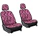 OxGord 21pc Zebra Car Seat Cover, Carpet Floor Mat, Steering Wheel Cover and Shoulder Pad Set - Universal Fit, Truck, SUV, or Van - Hot Pink