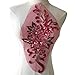 Shimmer Burgundy 3D Flower Lace Applique Crystal Sequined Embroidery Lace Patch Wedding Motif Sew on Dress Gown Costumes