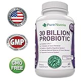 PureNutria 30 Billion Probiotic 15 Strains Probiotics Weight Loss Supplement - 60 Vegetarian Capsules (1 Month Supply)