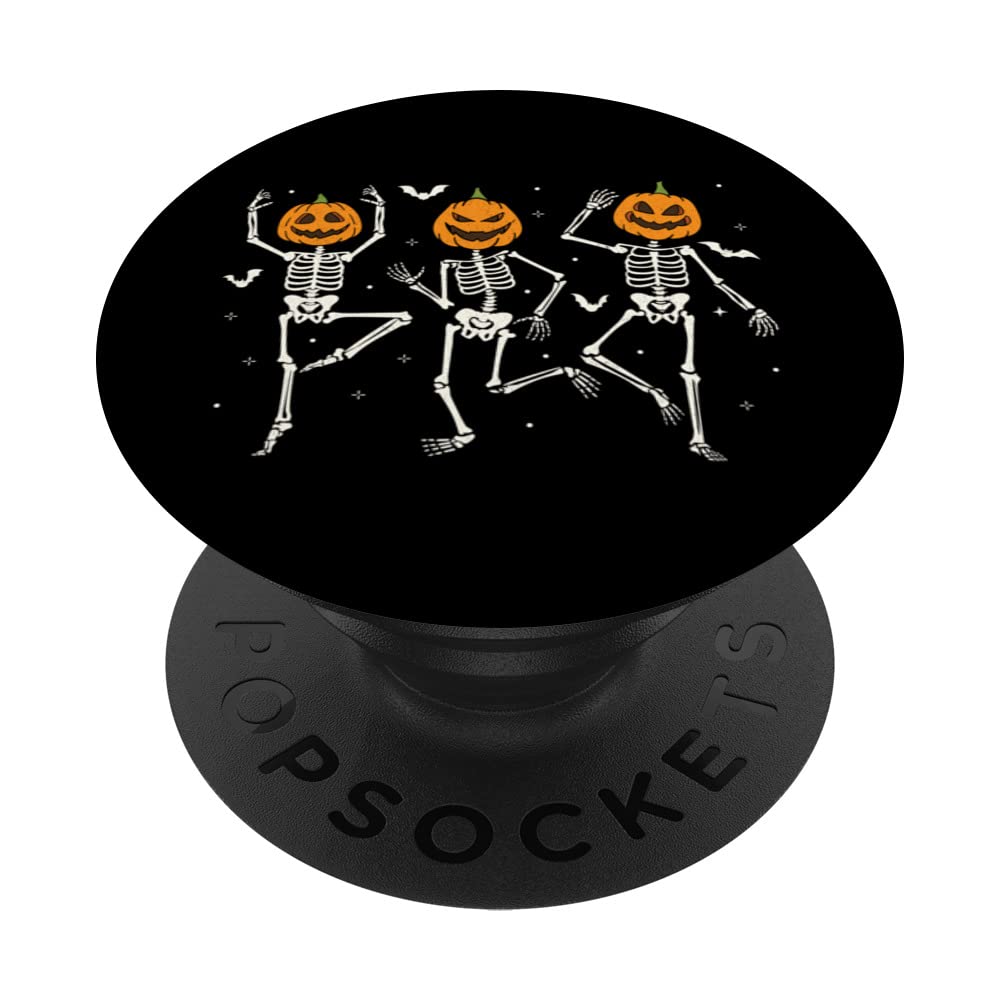 Halloween Dancing Skeletons pumpkin for women PopSockets Swappable PopGrip