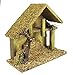 BANBERRY DESIGNS Nativity Creche - Nativity Stable Covered with Moss and Wood Chips - Wooden Creche