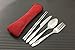 4 Piece Stainless Steel (Knife, Fork, Spoon, Chopsticks) Lightweight, Travel / Camping Cutlery Set with Neoprene Case (Red(4 piece))
