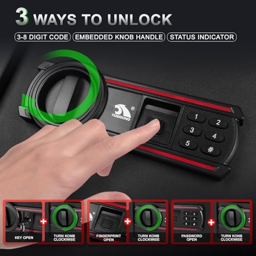Biometric Fingerprint Safe Box, 50L Digital Keypad Security Safes with Removable Shelf, Quick-Access Smart Biometric Safe for Home and Office