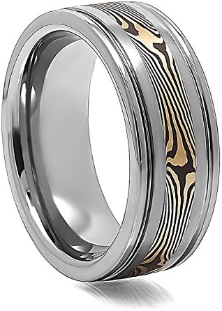 TIGRE Tungsten Mokume Gane Inlay Ring - 13