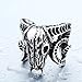 Men's Vintage Gothic Stainless Steel Rings Worship Baphomet Ram Sheep Goat Head Horn Biker Rings Halloween Gifts Size 7-13