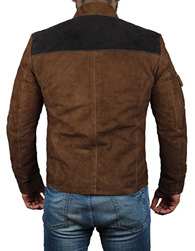 Genuine Suede Leather Jacket Men - Brown Jacket Costume | S [SU-HN-SO-LB-S] - Thumbnail 4